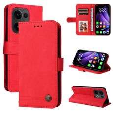 Per OPPO Reno13 Global Skin Feel Life Tree Custodia in pelle con bottoni in metallo (rosso)