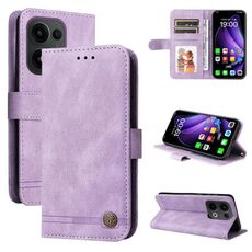 Per OPPO Reno13 Global Skin Feel Life Tree Custodia in pelle con bottoni in metallo (viola)