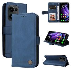 Per OPPO Reno13 Global Skin Feel Life Tree Custodia in pelle con bottoni in metallo (blu)