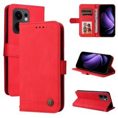 Per OPPO Reno13 F 4G / 5G Custodia in pelle con bottoni in metallo Life Tree Skin Feel (rosso)