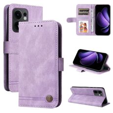 Per OPPO Reno13 F 4G / 5G Custodia in pelle con bottoni in metallo Life Tree Skin Feel (viola)