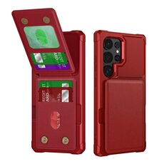 Per Samsung Galaxy S24 Ultra 5G Custodia per telefono in pelle con supporto verticale a ribalta (rosso)
