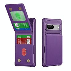 Per Google Pixel 7 Custodia per telefono in pelle con supporto verticale a ribalta (viola)