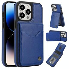 Per iPhone 14 Pro AwQuer Vertical Flip Card Bag Holder Custodia in pelle per telefono (blu)