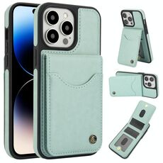 Per iPhone 14 Pro AwQuer Vertical Flip Card Bag Holder Custodia in pelle per telefono (verde)