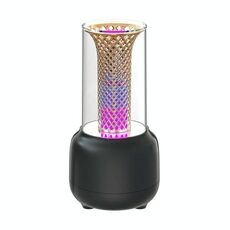 Diffusore di aromi a candela da 150 ml, umidificatore d'aria temporizzato, luce notturna per oli essenziali (nero)