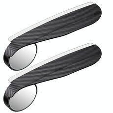 2 pezzi / set specchio retrovisore auto scudo pioggia sopracciglio 2 in 1 in fibra di carbonio riflettente specchio ausiliario copertura
