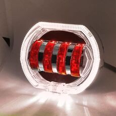 Motociclo Veicolo elettrico Modifica generale Faro a LED 4 perle Lampade a doppia lente, Stile: Apertura bianca + Occhio del diavolo rosso