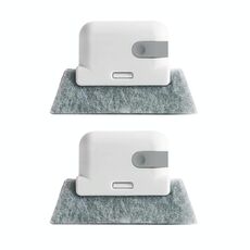 2 pezzi Spazzola per fessure per finestre portatile multifunzionale per uso domestico 2 in 1 Strumento per la pulizia delle scanalature (grigio)