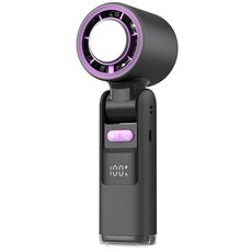 Ventilatore portatile ad alta velocità da 100 marce Mini ventilatore portatile pieghevole ricaricabile USB Turbo piccolo con raffreddamento (nero)
