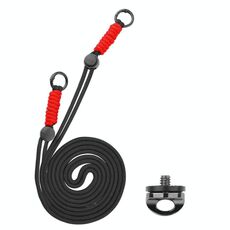 BRDRC Tracolla per fotocamera con cordino a tracolla con vite da 1/4 di pollice Accessorio anti-perdita (nodo rosso nero)