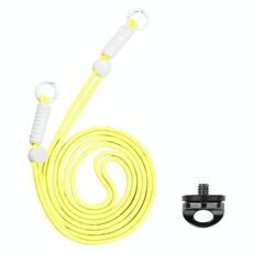 BRDRC Tracolla per fotocamera con cordino a tracolla con vite da 1/4 di pollice Accessorio anti-perdita (nodo bianco giallo)