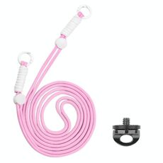 BRDRC Tracolla per fotocamera con cordino a tracolla con vite da 1/4 di pollice Accessorio anti-perdita (nodo bianco rosa)