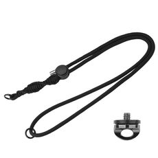 BRDRC Sport Camera Lanyard con 1/4 di pollice Vite Anti-perdita Lanyard Crossbody (corda nera Nodo grigio)