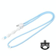BRDRC Sport Camera Lanyard con 1/4 di pollice Vite Anti-smarrimento Lanyard Crossbody (corda azzurra Nodo bianco)