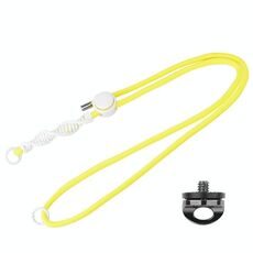 BRDRC Sport Camera Lanyard con 1/4 di pollice Vite Anti-perdita Lanyard Crossbody (corda gialla nodo bianco)