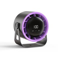 Ventilatore a circolazione ad alta velocità con 100 marce, display digitale da tavolo ricaricabile, ventilatore turbo da parete, stile: grigio