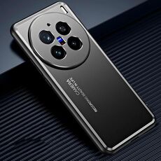 Per vivo X200 Pro Custodia per telefono in metallo satinato (nero)