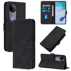 Per vivo V50 Global Crossbody 3D Embossed Flip Custodia per telefono in pelle (nero)
