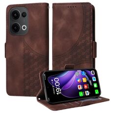 Per OPPO Reno13 Global Embossed Rhombus Starry Custodia per telefono in pelle (marrone)