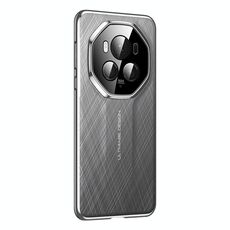 Custodia per telefono cellulare per PC in pelle verniciata semplice con design definitivo per Honor Magic6 (grigio)