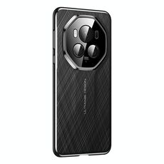 Custodia per telefono cellulare per PC in pelle verniciata semplice con design definitivo per Honor Magic6 (nero)