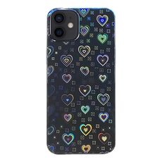Per iPhone 12 mini Adesivo Trasparente Colorato Pellicola Posteriore per Telefono (Cuori)