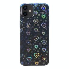 Per iPhone 11 Pellicola adesiva trasparente colorata per la parte posteriore del telefono (cuori)