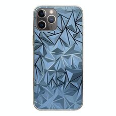 Per iPhone 11 Pro Max Adesivo Trasparente Colorato Pellicola Posteriore per Telefono con Pellicola Laterale (Rombo)