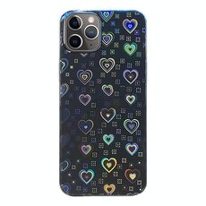 Per iPhone 11 Pro Adesivo Trasparente Colorato Pellicola Posteriore per Telefono con Pellicola Laterale (Cuori)