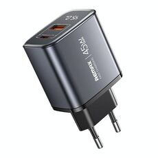Caricabatterie rapido REMAX U2-AC 45W USB e Type-C GaN con display digitale, specifiche: spina UE