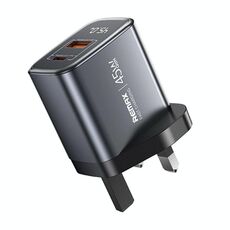 Caricabatterie rapido REMAX U2-AC 45W USB e Type-C GaN con display digitale, specifiche: spina UK