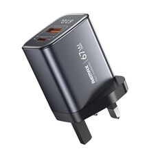 Caricabatterie rapido REMAX U2-AC 67W USB e Type-C GaN con display digitale, specifiche: spina UK