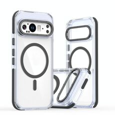 Per Google Pixel 9 Pro XL Custodia per telefono MagSafe in TPU ibrido acrilico trasparente bicolore (nero)