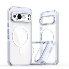 Per Google Pixel 9 Pro XL Custodia per telefono MagSafe in TPU ibrido acrilico trasparente bicolore (grigio)