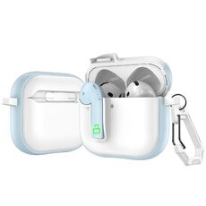 Per AirPods 4 Custodia protettiva per auricolari con blocco colorato (azzurro chiaro)