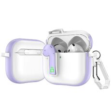 Per AirPods 4 Custodia protettiva per auricolari con blocco colorato (viola)