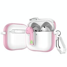 Per AirPods 4 Custodia protettiva per auricolari con blocco colorato (rosa)