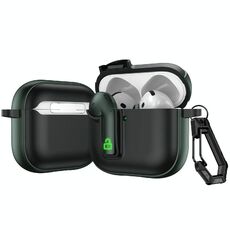 Per AirPods 4 Custodia protettiva per auricolari con blocco colorato (verde militare)