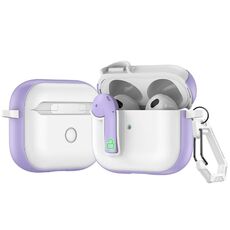 Per AirPods 3 Custodia protettiva per auricolari con blocco colorato (viola)