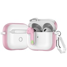 Per AirPods 3 Custodia protettiva per auricolari con blocco colorato (rosa)