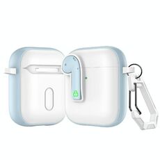 Per AirPods 2 Custodia protettiva per auricolari con blocco colorato (azzurro chiaro)