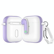 Per AirPods 2 Custodia protettiva per auricolari con blocco colorato (viola)