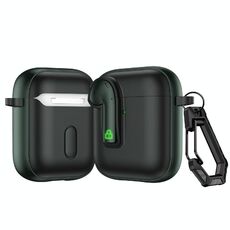 Per AirPods 2 Custodia protettiva per auricolari con blocco colorato (verde militare)