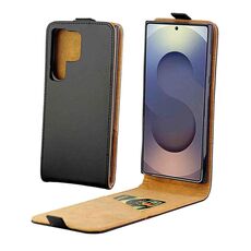Per Samsung Galaxy S25 Ultra 5G Custodia in pelle con flip verticale e slot per schede (nero)