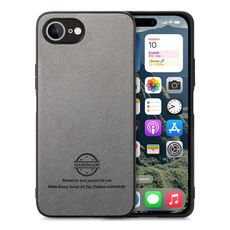 Per iPhone 16e Twill Tessuto Pelle Custodia Posteriore per Telefono (Grigio)