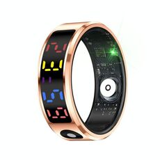 R12 TAGLIA 10 Smart Ring, supporta la frequenza cardiaca / ossigeno nel sangue / sonno / modalità sportive multiple (oro)