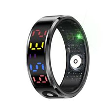 R12 TAGLIA 12 Smart Ring, supporta la frequenza cardiaca / ossigeno nel sangue / sonno / modalità sportive multiple (nero)