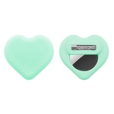 Per AirTag GPS Tracker Custodia in silicone a forma di cuore con spille di sicurezza nascoste all'interno di vestiti e scarpe (verde)
