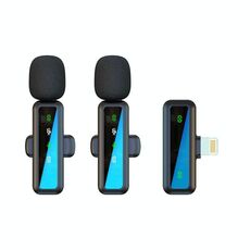 Microfono Lavalier wireless H63, dispositivo di eliminazione del rumore audio per riprese in diretta, stile: doppio microfono (8 pin)